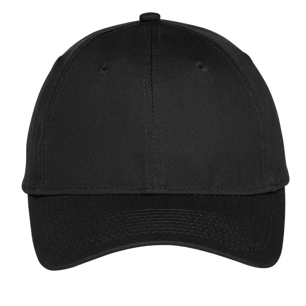 Port & Co. C914 — Six-Panel Unstructured Twill Cap (Black)